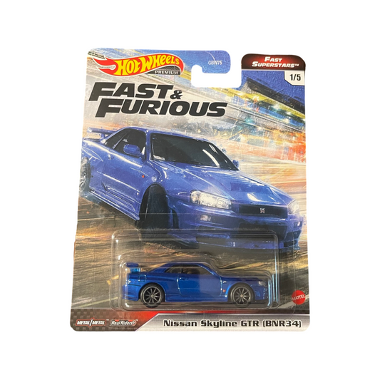 Hot Wheels 1:64 2022 Premium Fast And Furious Nissan Skyline R34 Fast Superstars - Blue