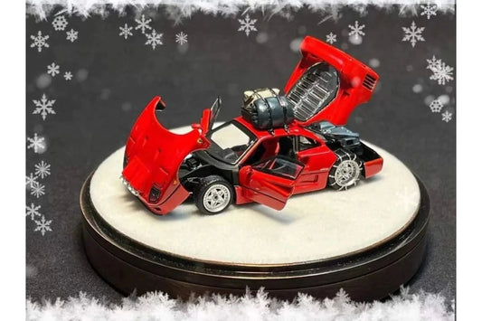 PGM 1:64 Ferrari F40 Snow Edition in Red With Fully Opening Compartments