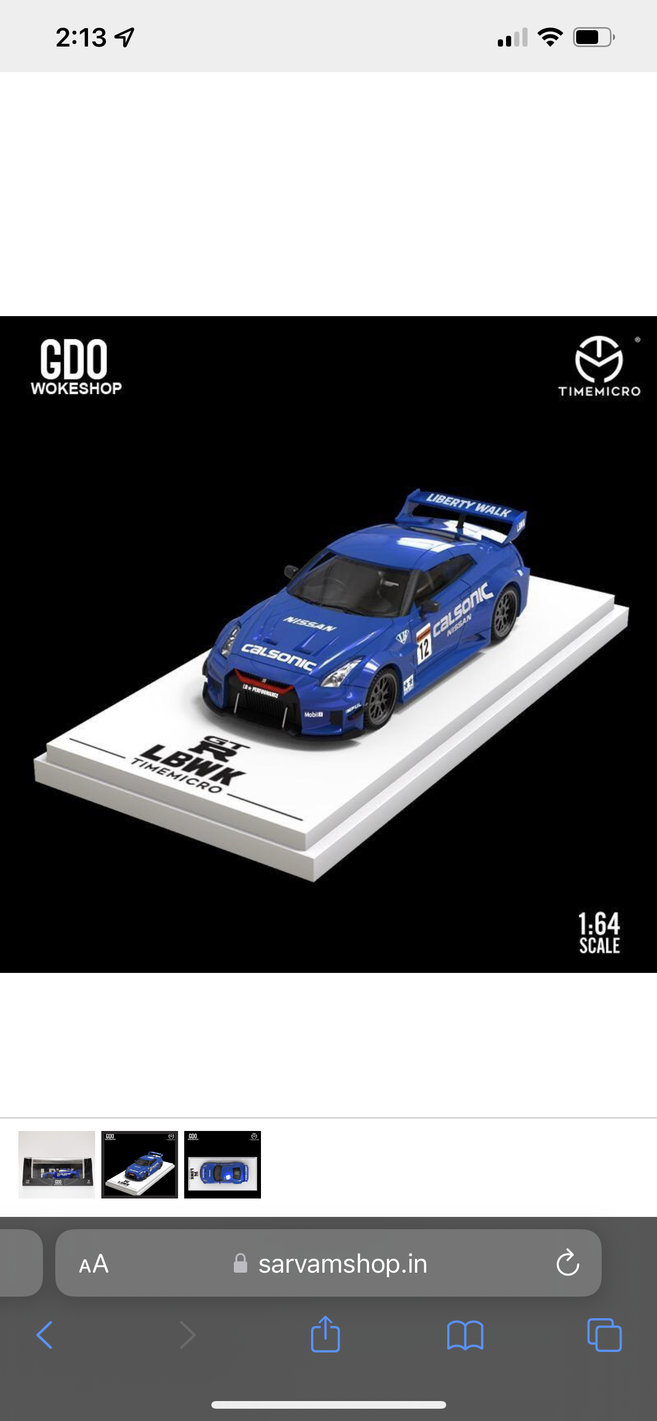 Time Micro X GDO Wokeshop 1:64 Nissan GT-R LBWK LB3.0 Calsonic