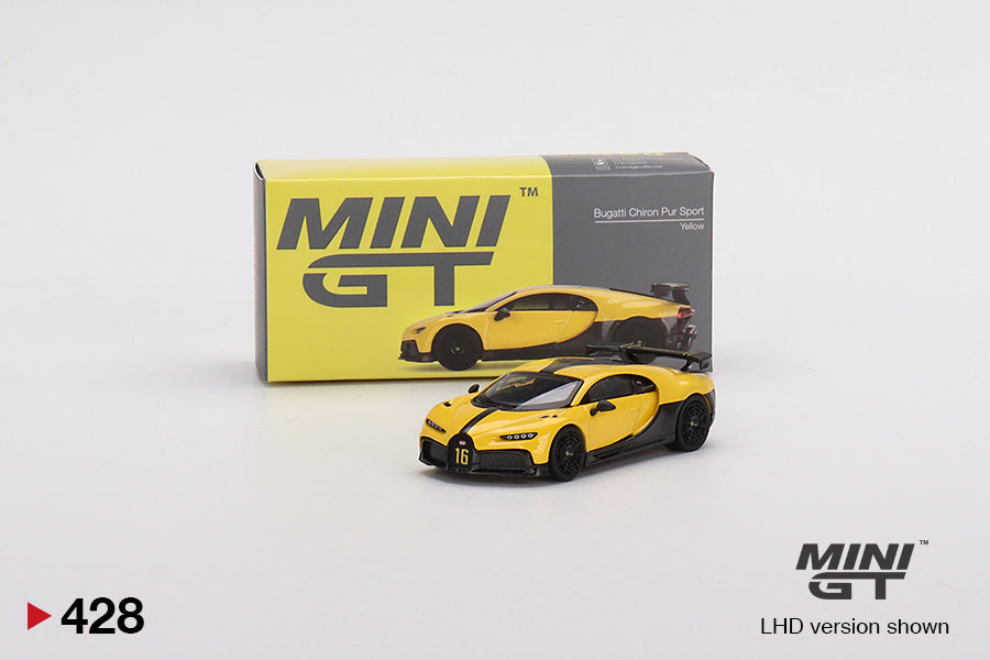 MiniGT 1:64 Bugatti Chiron Pur Sport Yellow MiJo Exclusive #428
