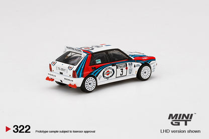 MiniGT Lancia Delta HF Integrale Evoluzione 1992 Rally 1000 Lakes Winner #3 MiJo Exclusive #322