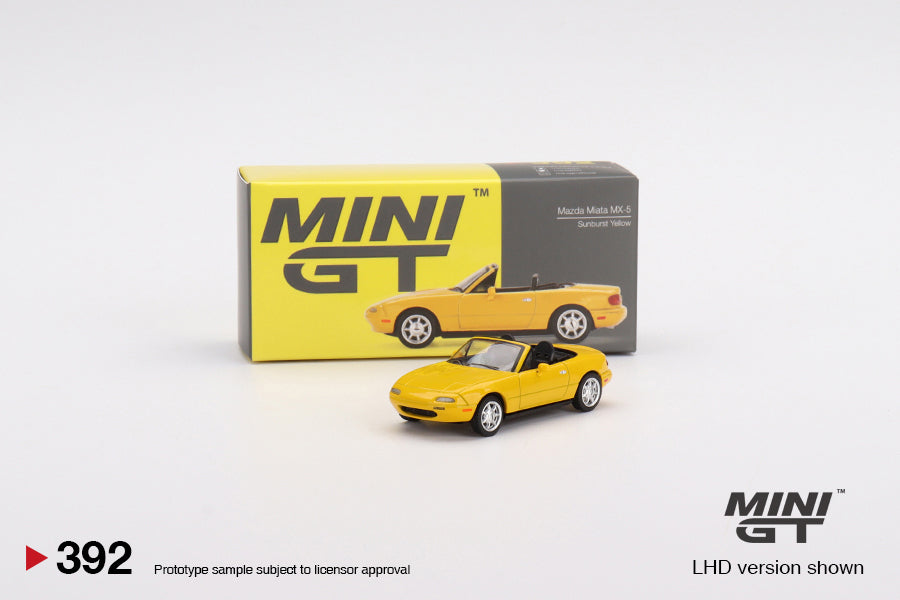 MiniGT 1:64 Mazda Miata MX-5 (NA) Sunburst Yellow MiJo Exclusive #392