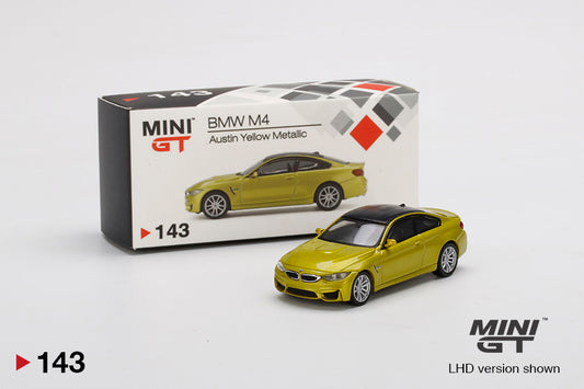 MiniGT 1:64 LB Works BMW M4 (F82) Austin Yellow Metallic MiJo Exclusive #143