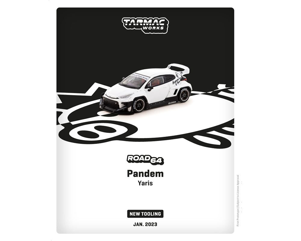 Tarmac Works 1:64 Road64 Pandem Toyota Yaris White