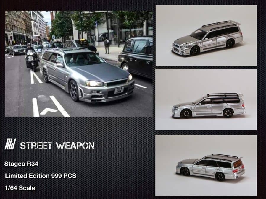 Street Weapon 1:64 Nissan Stagea (R34) GT-R Wagon Silver