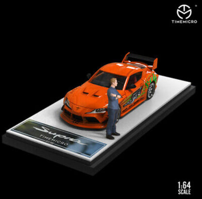 Time Micro 1:64 Tribute To Classics Toyota GR Supra Orange *With Figure*