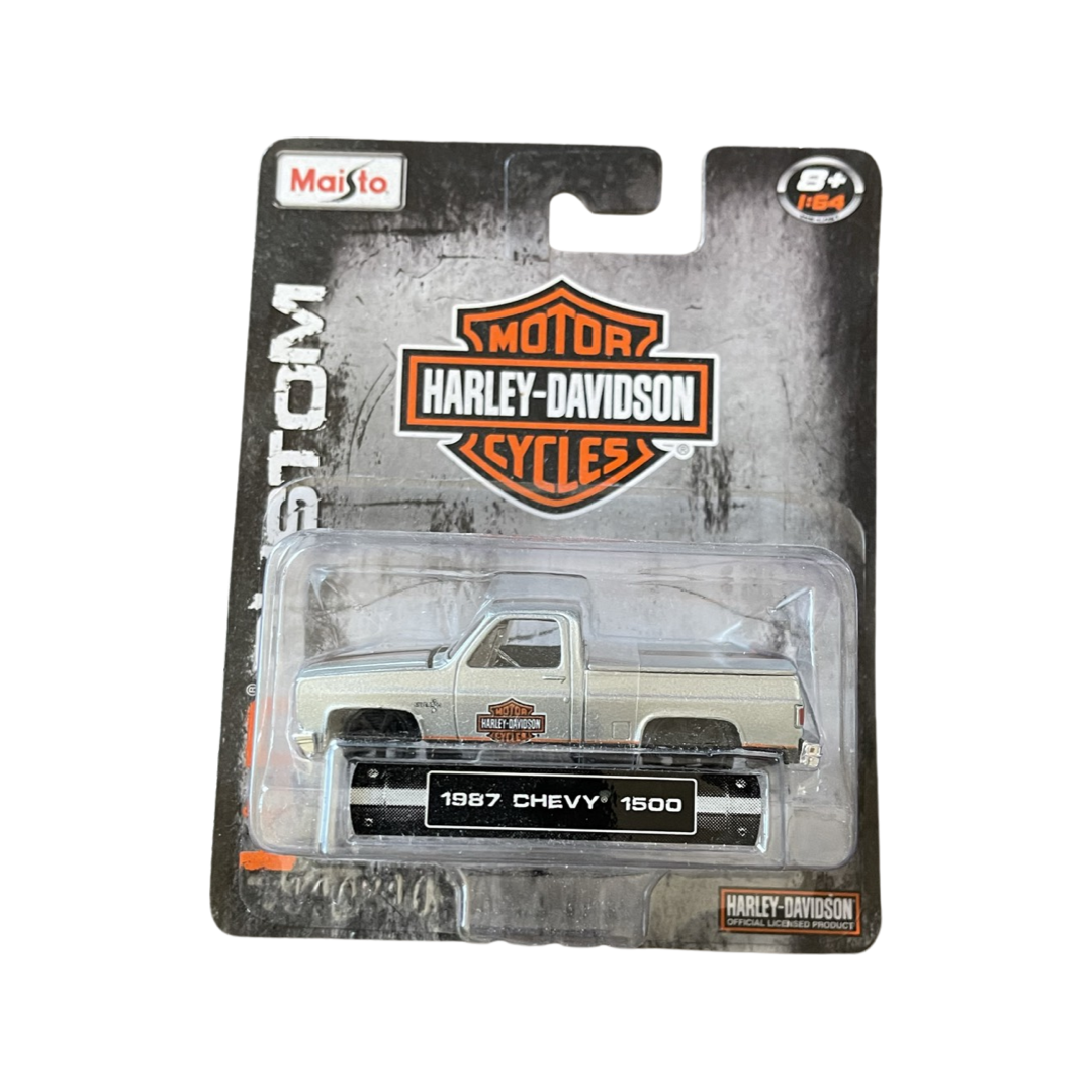 Maisto 1:64 Outlaws 1987 Chevrolet 1500 Harley Davidson Silver