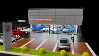 G-Fans 1:64 Diorama US Exclusive Porsche Dealership with Service Center