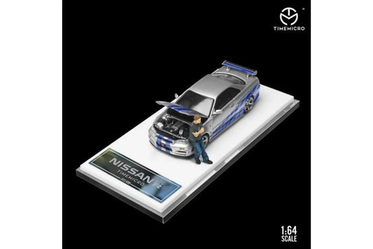 Time Micro 1:64 Nissan Skyline GT-R R34 "Tribute to Classics" Silver - Fast & Furious