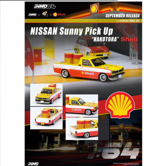 Inno64 1:64 x Tiny x Shell Nissan Sunny Hakatora w/Barrels