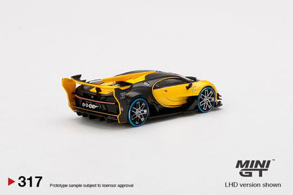 MiniGT Bugatti Vision Gran Turismo Yellow MiJo Exclusive #317