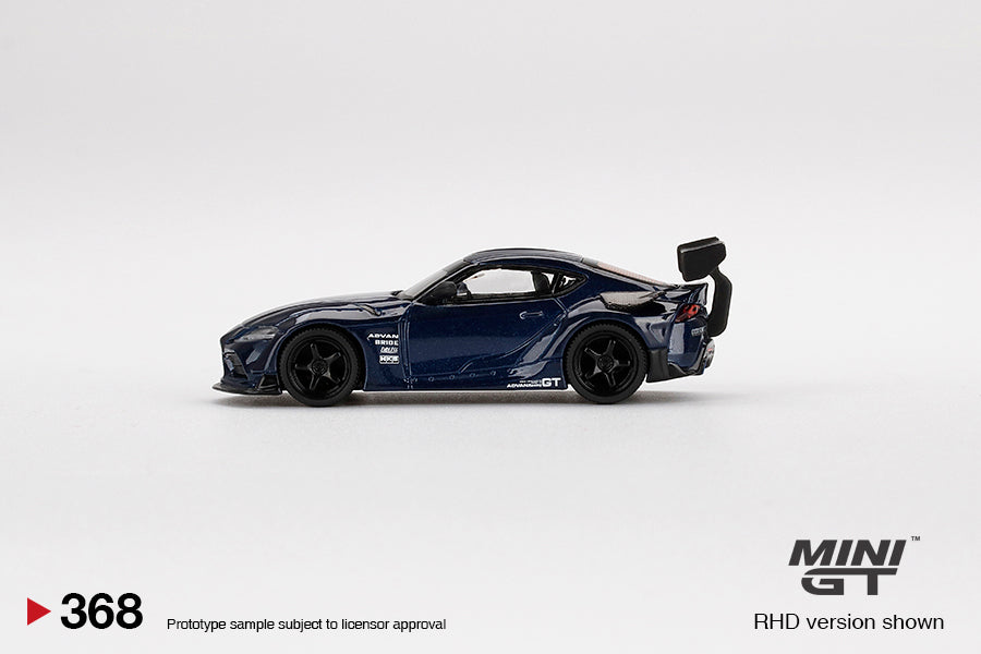 MiniGT 1:64 HKS Toyota GR Supra (A90) Downshift Blue - MiJo Exclusive #368