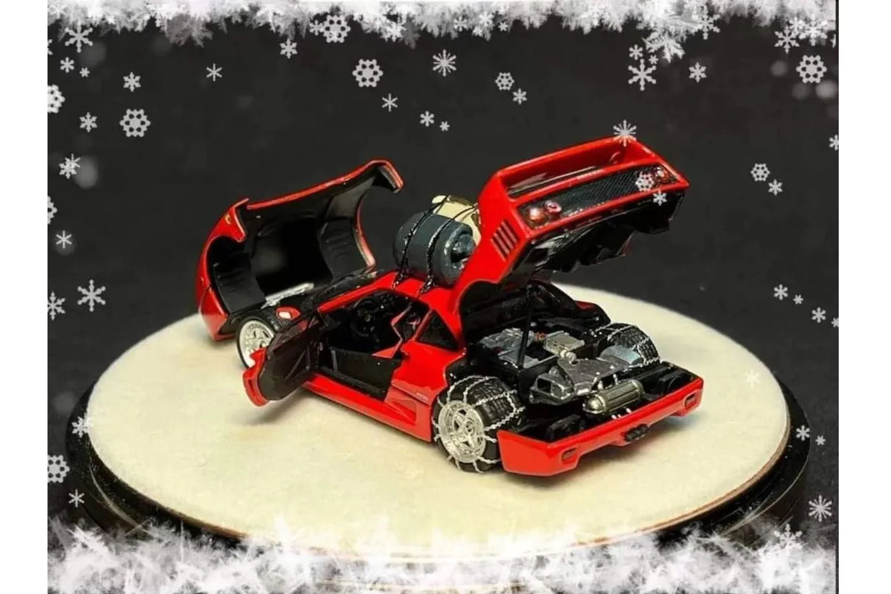 PGM 1:64 Ferrari F40 Snow Edition in Red With Fully Opening Compartments
