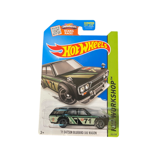 Hot Wheels 2015 Mainline ‘71 Datsun Bluebird 510 Wagon K-Mart Exclusive Black
