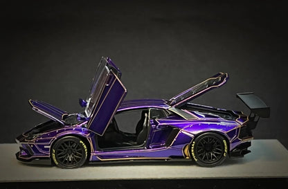 PGM 1:64 Lamborghini Aventador LB Works Metallic Purple