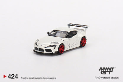 MiniGT 1:64 Pandem Toyota GR Supra V1.0 Pearl White - MiJo Exclusive #424