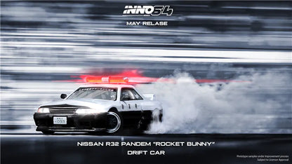 Inno64 1:64 Nissan Skyline GT-R R32 Pandem Rocket Bunny Japan Police Drift Car