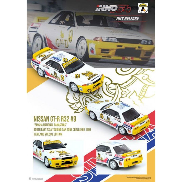 Inno64 1:64 Nissan Skyline GTR R32 #9 Singha National Panasonic South Asia Touring Car Championship 1992