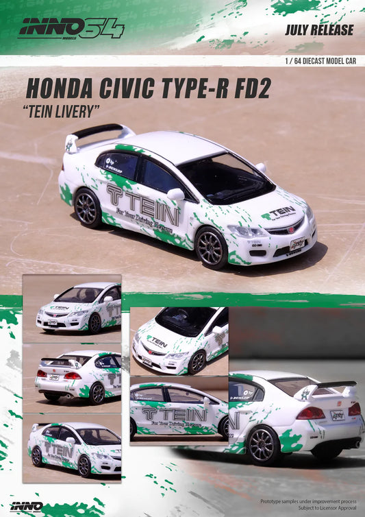 Inno64 1:64 Honda Civic Type-R FD2 "TEIN" Edition