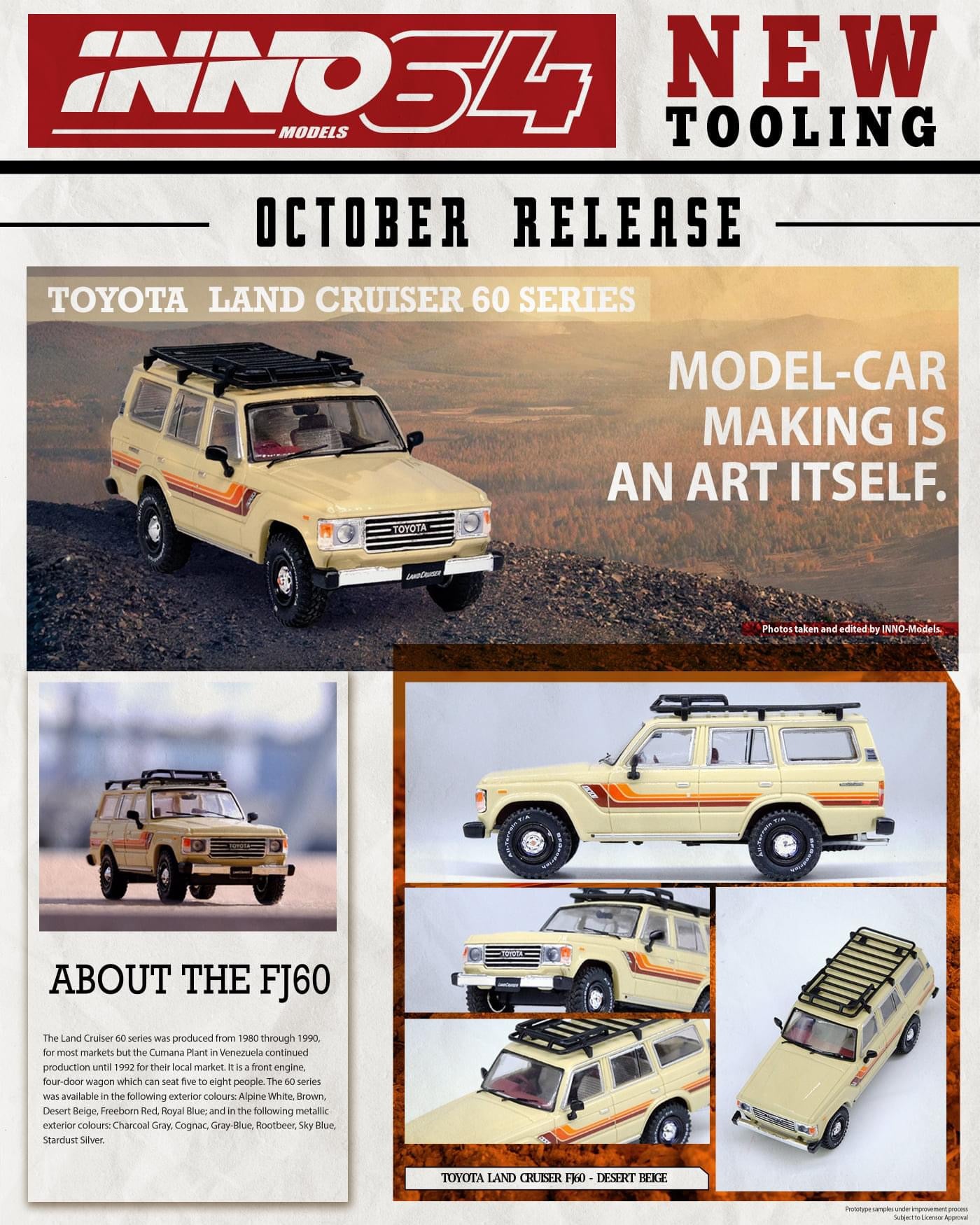 Inno64 1:64 Toyota Land Cruiser FJ60 Beige