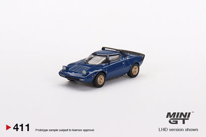 MiniGT 1:64 Lancia Stratos HF Stradale Bleu Vincennes MiJo Exclusive #411