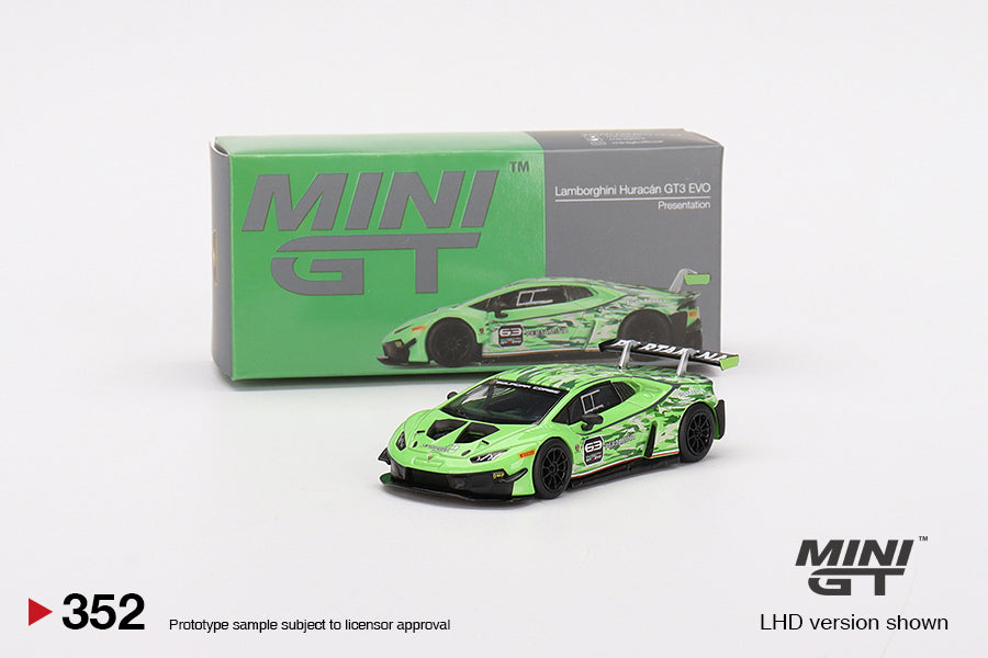 MiniGT 1:64 Lamborghini Huracán GT3 EVO Presentation Green MiJo Exclusive #352