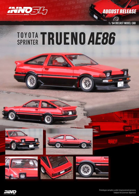 Inno64 1:64 Toyota Sprinter Trueno AE86 Red