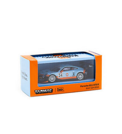 Tarmac Works 1:64 Porsche 911 GT3 R (991) GULF 12h 2018 Goethe / Hall / Fatien / Grogor With Container