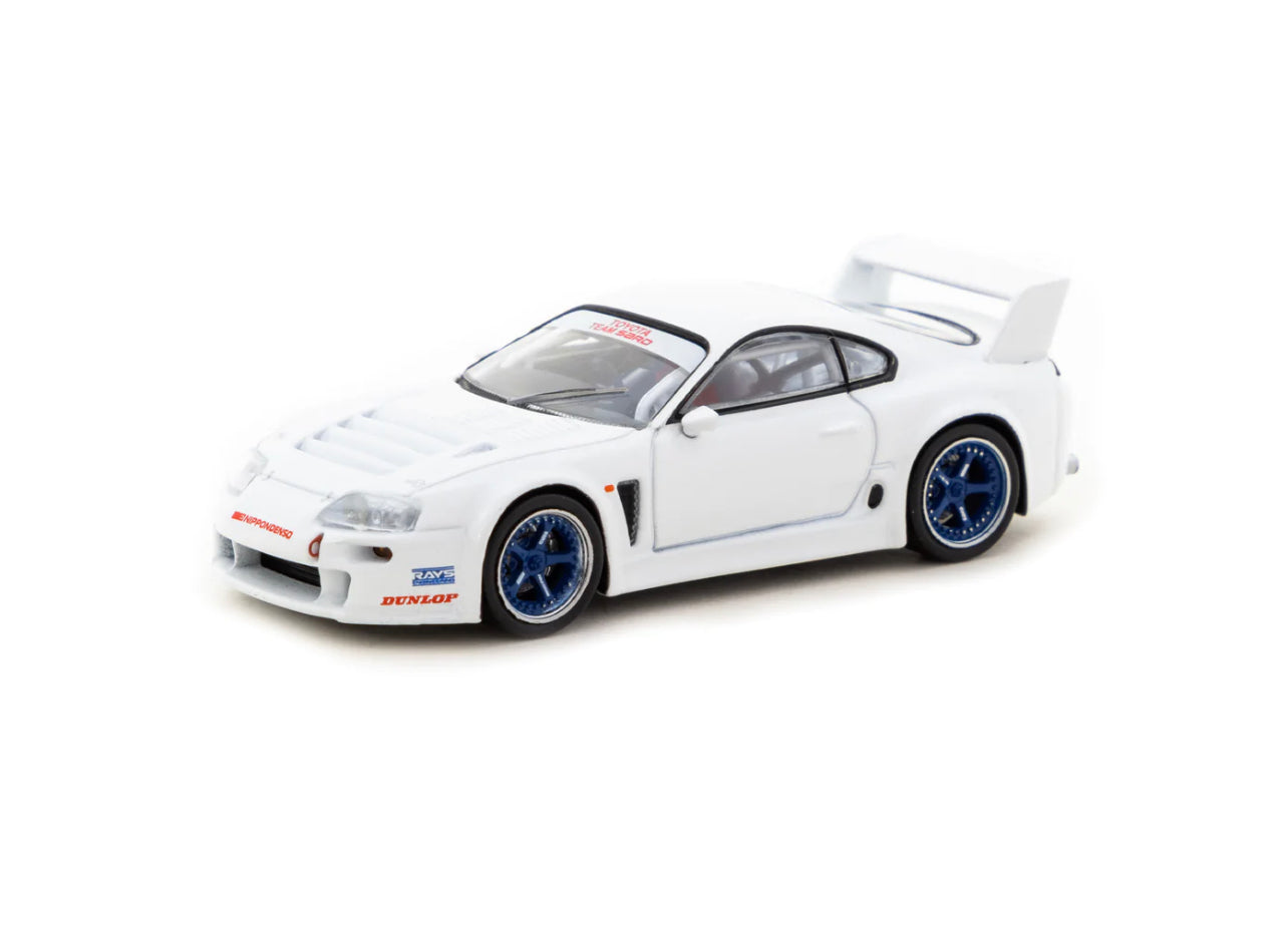 Tarmac Works 1:64 Toyota Supra JZA80 GT Test Car White - Toy Car Salon Special Edition