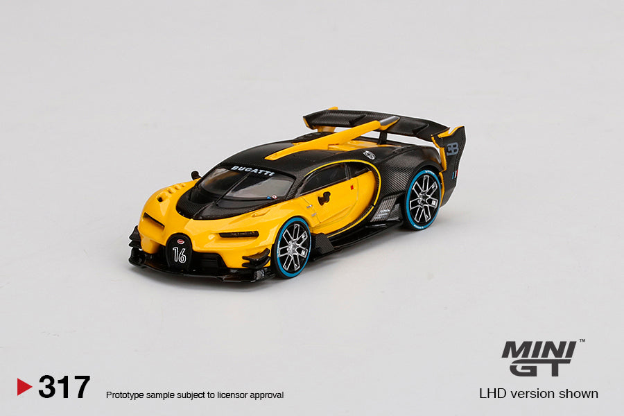 MiniGT Bugatti Vision Gran Turismo Yellow MiJo Exclusive #317