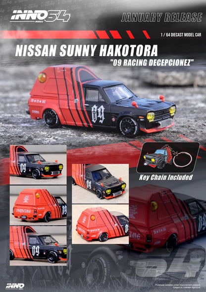 Inno64 X 09Racing 1:64 Nissan Sunny Hakatora 09 Racing Decepcionez