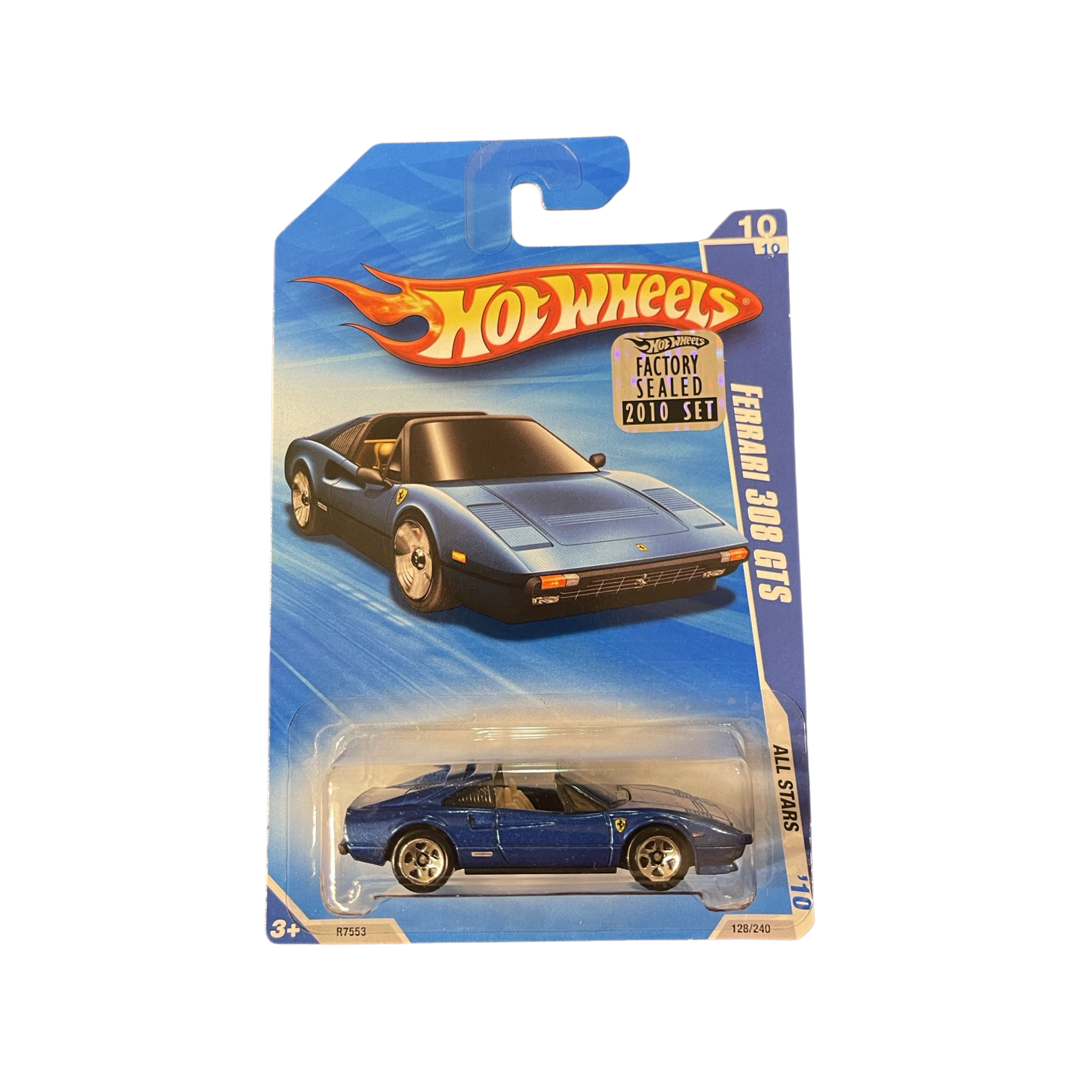 Hot Wheels 2010 Mainline Ferrari 308 GTS Blue Factory Sealed