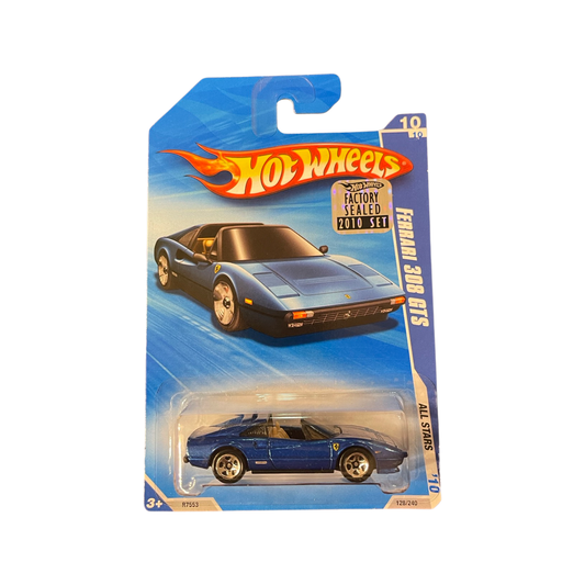 Hot Wheels 2010 Mainline Ferrari 308 GTS Blue Factory Sealed