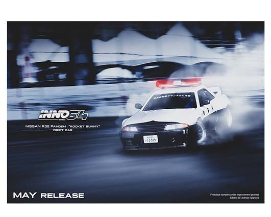 Inno64 1:64 Nissan Skyline GT-R R32 Pandem Rocket Bunny Japan Police Drift Car