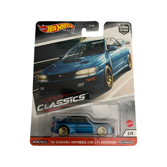 Hot Wheels 2020 Premium Car Culture Modern Classics ‘98 Subaru Impreza 22B STI Blue