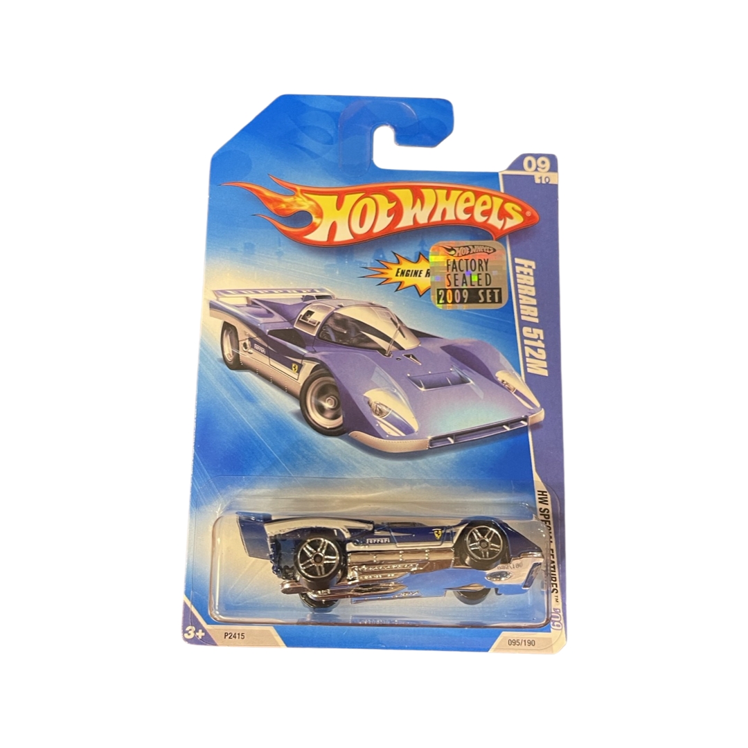 Hot Wheels 2009 Mainline Ferrari 512M Blue Factory Sealed