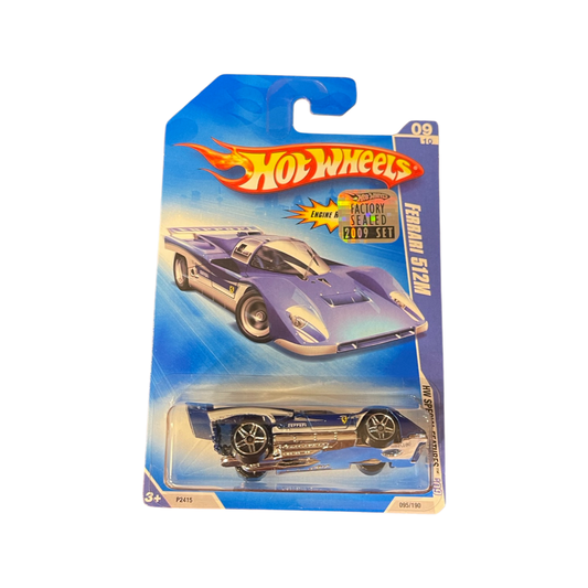 Hot Wheels 2009 Mainline Ferrari 512M Blue Factory Sealed