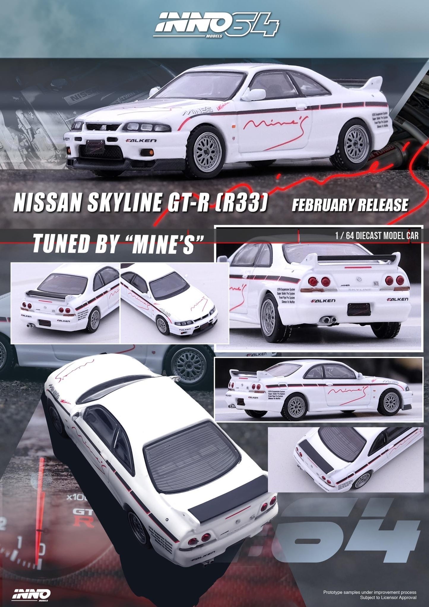 Inno64 1:64 Nissan Skyline GT-R R33 Tuned By Mine’s