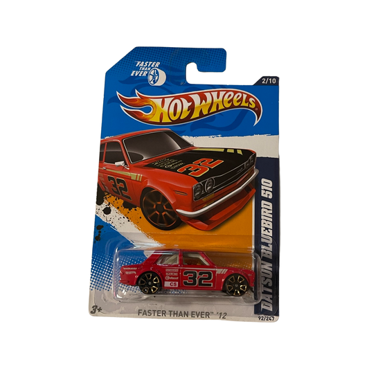 Hot Wheels 2012 Mainline Datsun Bluebird 510 Faster Than Ever Red