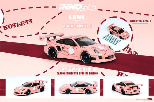 Inno64 1:64 Porsche 997 Liberty Walk Pink Pig Special Edition