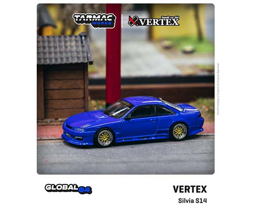 Tarmac Works 1:64 Vertex Silvia S14 Blue - Global64