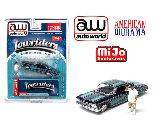 Auto World x American Diorama 1:64 1962 Chevrolet Impala SS Lowrider With Figure - MiJo Exclusive