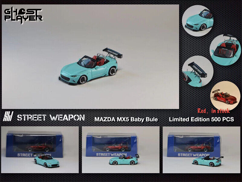 Street Weapon 1:64 Pandem Mazda Miata MX-5 Roadster - Baby Blue