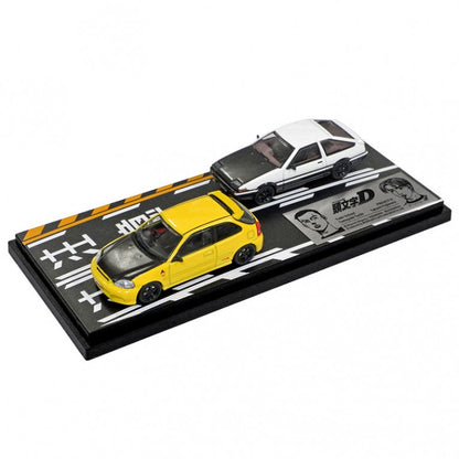 Modeler’s64 Initial D Set Vol.12 4th Stage Tachi Tomoyuki Honda Civic Type R EK9 VS Takumi Fujiwara Toyota Sprinter Trueno AE86