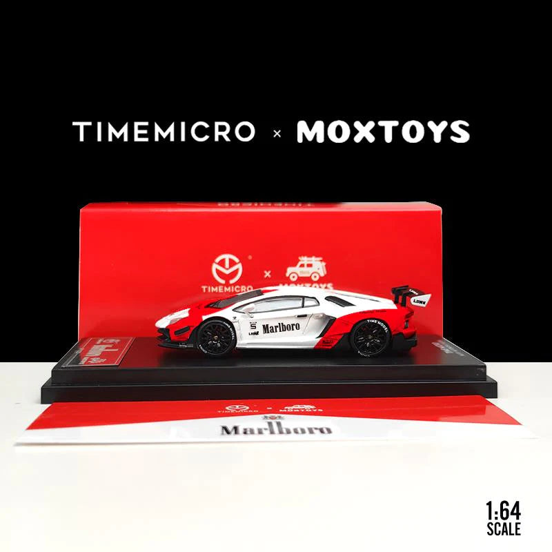 Time Micro X Moxtoys 1:64 Lamborghini Aventador LP700-4 2.0 Marlboro With Figure