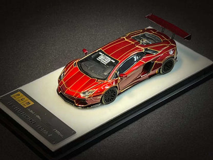 PGM 1:64 Lamborghini Aventador LB Works Metallic Red *Read Description*