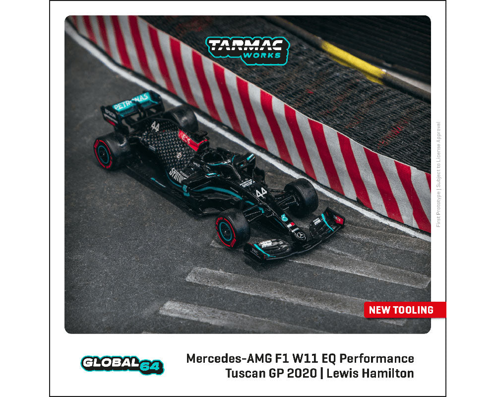 Tarmac Works 1:64 Mercedes-AMG F1 W11 EQ Performance Tuscan Grand Prix 2020 Winner Lewis Hamilton