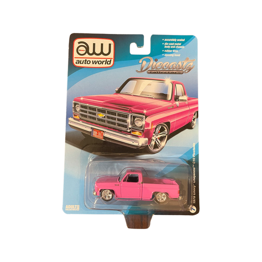 Auto World DieCastZ Exclusive #7 1/64 1978 Chevrolet Cheyenne C10 Fleetside Pink