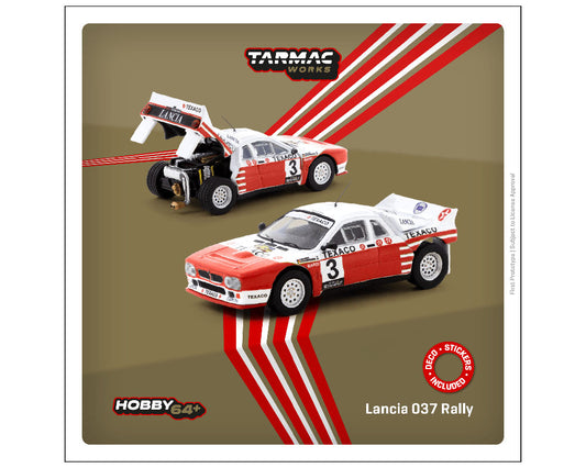 Tarmac Works 1:64 Lancia 037 Rally Rally Van Haspengouw 1985 Winner P. Snijers / D. Colebunders