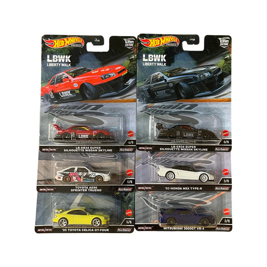 Hot Wheels Premium 2022 Car Culture Mountain Drifters Set of 6 Including CHASE Skyline R34